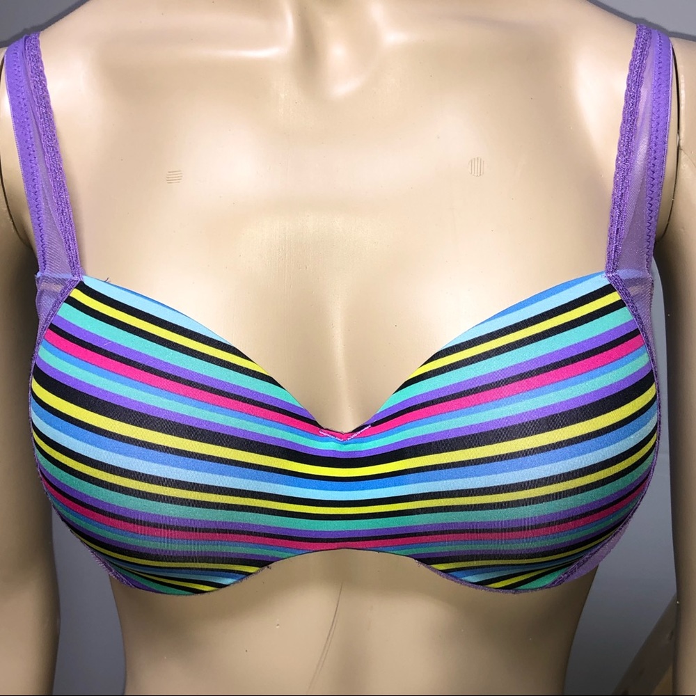 Natori Josie Purple Striped Bra